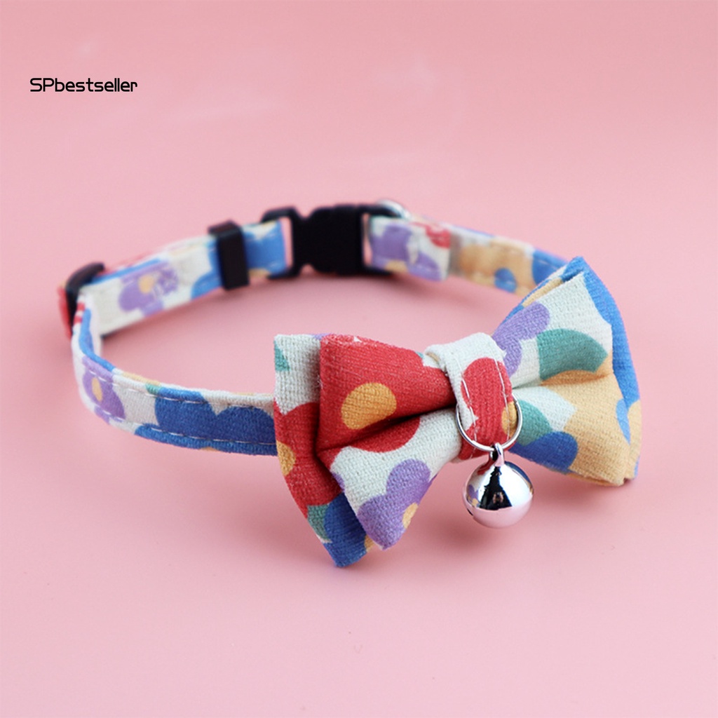 1 Bộ Dây Dắt Thú Cưng Đi Dạo Bằng Polyester Họa Tiết Hoa Thắt Nơ Dễ Điều Chỉnh