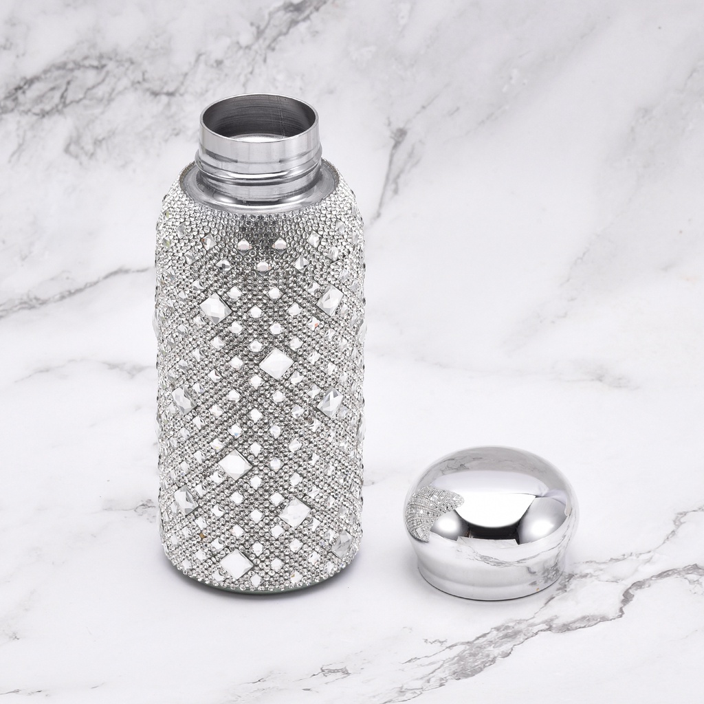 Bình Nước Giữ Nhiệt Bằng Thép Không Gỉ 304 Đính Kim Cương Pha Lê Sang Trọng