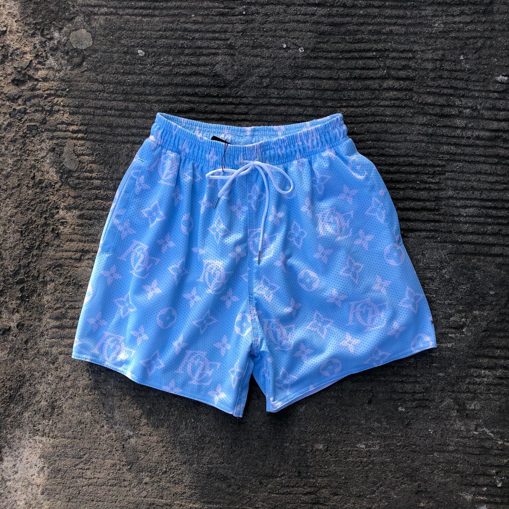 Lưới LV Màu Xanh PASTEL - Cung Cấp Cung Cấp Co. Quần SHORT Phối Lưới Toàn Diện Thời Trang Trẻ Trung