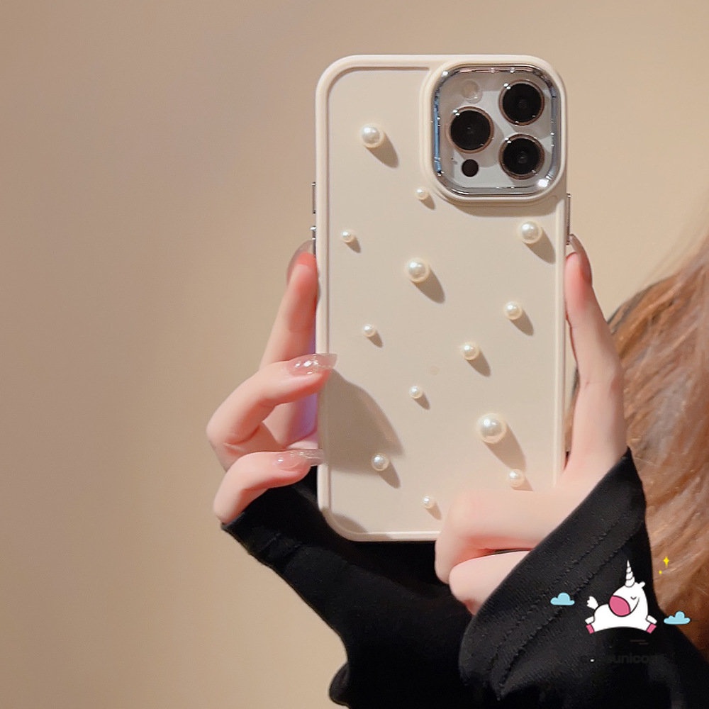 Bầu trời đầy sao lãng mạn Vỏ điện tử 3D ngọc trai tương thích cho IPhone 11 Pro MAX 7plus 13 14 12 Pro MAX 14 7 8 Plus XR X 8plus XS MAX Mạ đơn giản sang trọng Vỏ TPU mềm chống va đập