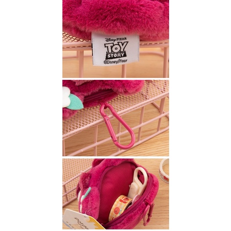 Móc Khóa Túi Xách Tròn Hình Chú Gấu Dâu Tây Nhồi Bông Disney Đáng Yêu