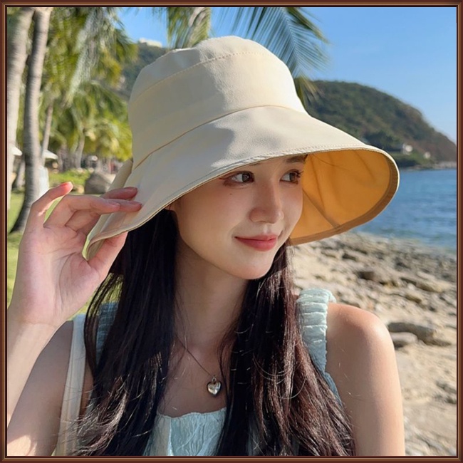 Nón Tai Bèo Vành Rộng Chống Nắng Đính Nơ Dễ Thương Thời Trang Mùa Hè Cho Nữ