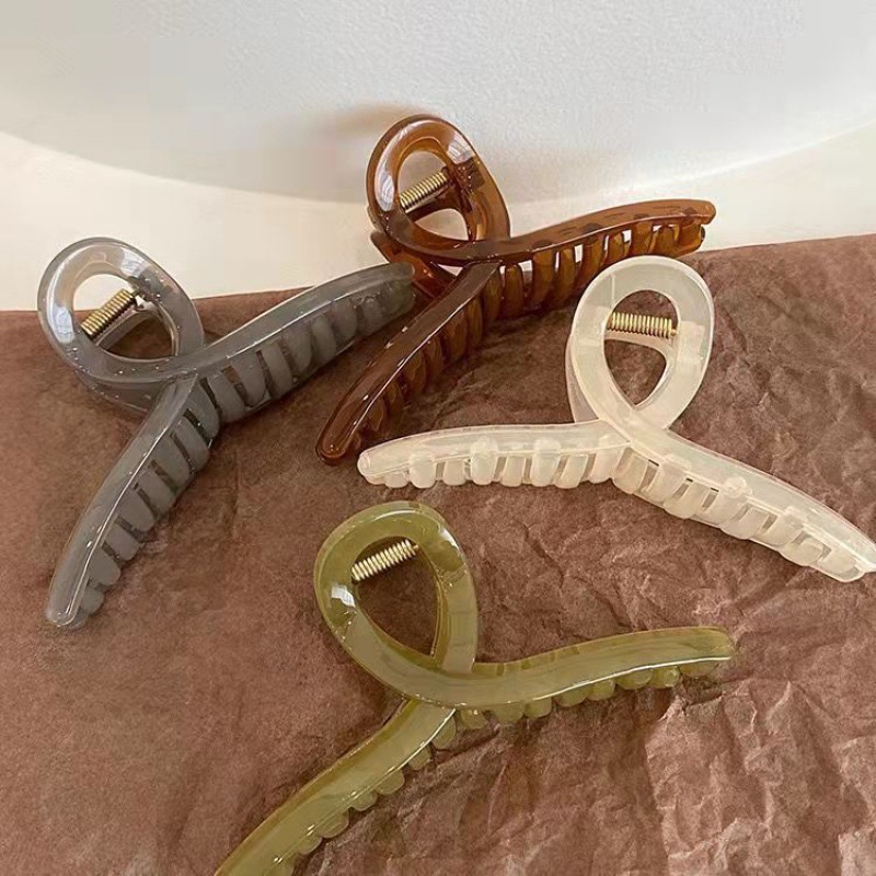 Set 4 kẹp tóc HAIMEIKANG bằng acrylic màu thạch thời trang cho nữ