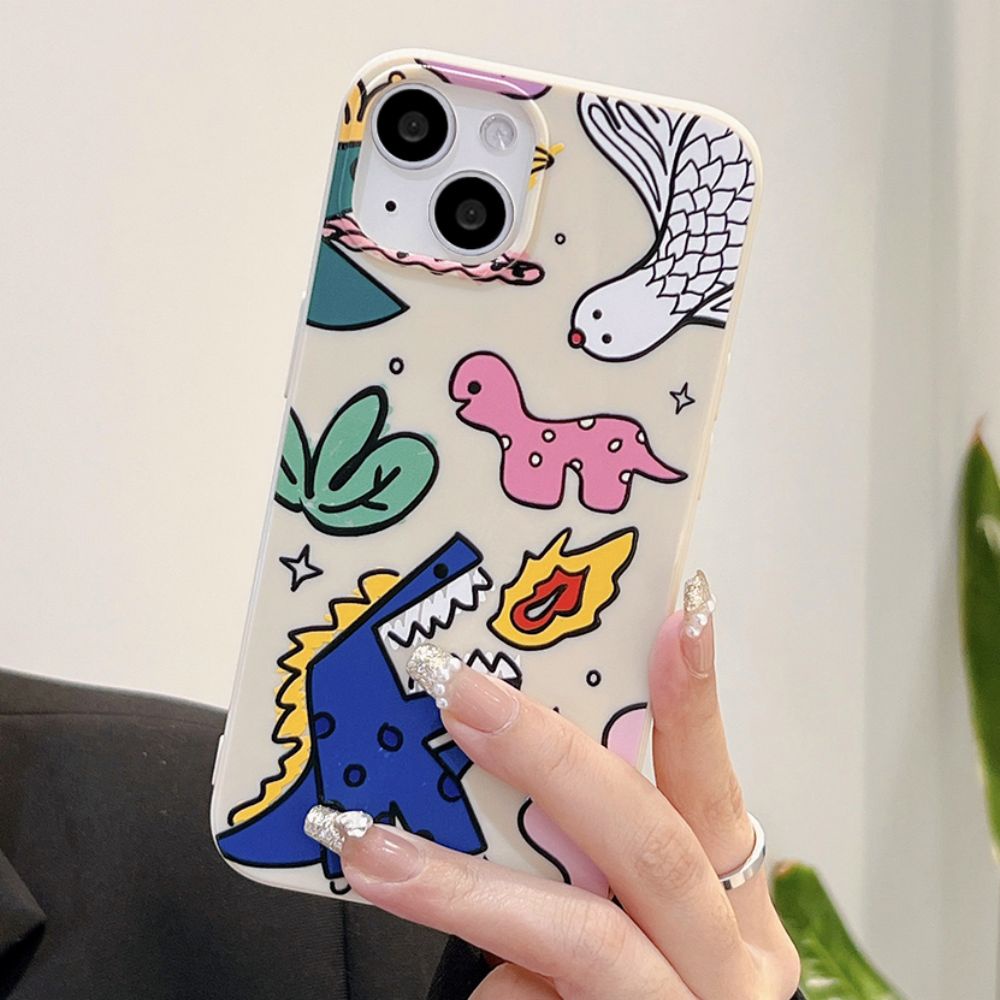Ốp Điện Thoại TPU Mềm Chống Sốc Chống Bụi Hình Khủng Long Cho IPhone 14 Pro Max 13 12 11 Pro Max XS XR 7 8 Plus