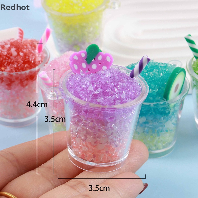 < Redhot > Mặt Dây Chuyền Hình Bát Smoothie 3D Mini Bằng Nhựa Resin Phát Sáng Có Móc Khóa