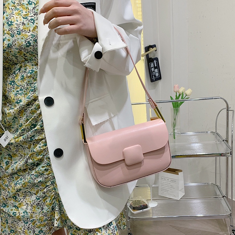 Túi Đeo Vai Vuông Nhỏ Màu Trơn Phong Cách Mới Mùa Hè