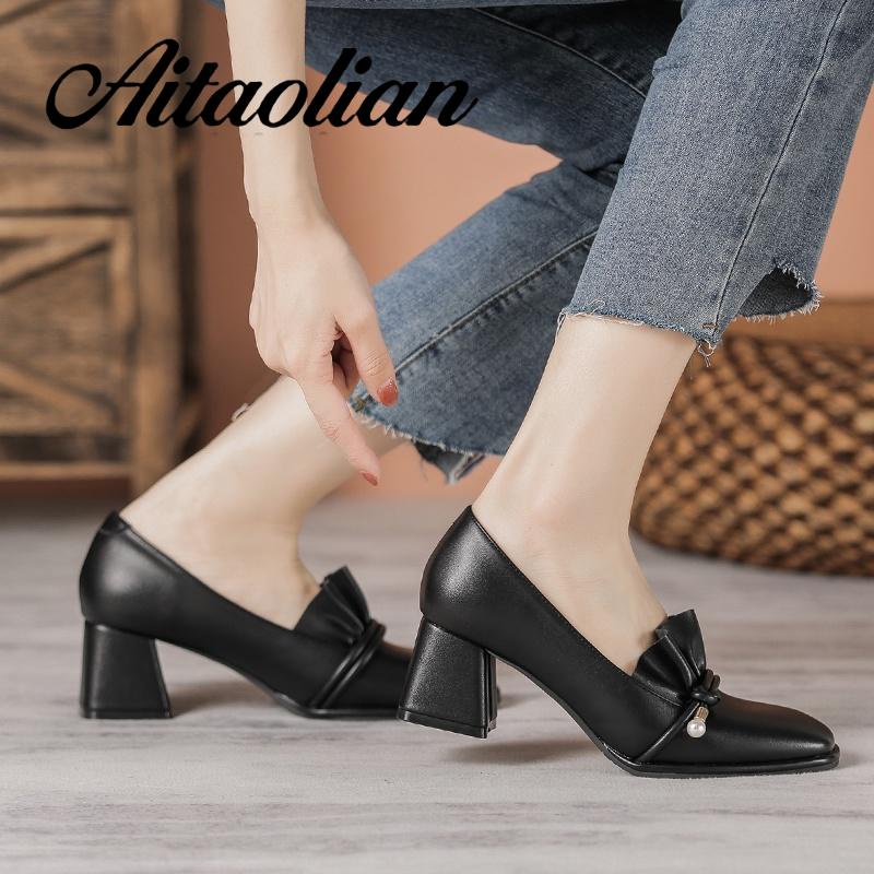 Giày Cao Gót 5cm Da Mềm Thời Trang Cho Nữ