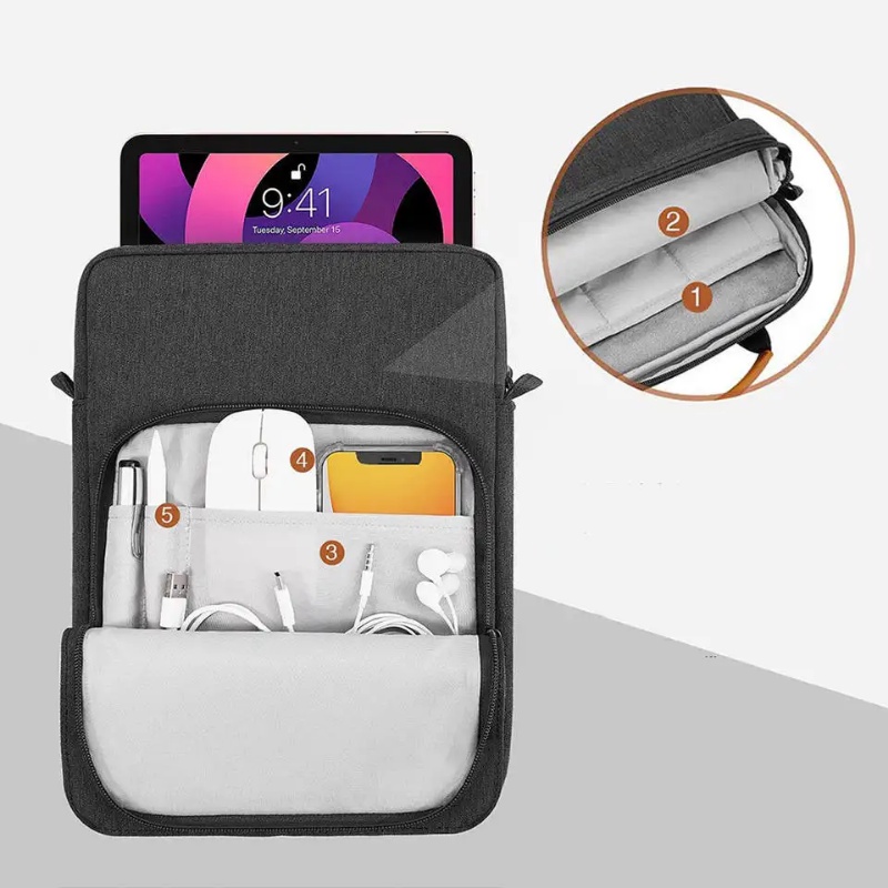 Túi Đựng Máy Tính Bảng Chống Sốc Có Quai Đeo Vai Cho iPad Air 5 4 10.9 / iPad 9.7 10.2 7 / 8 / 9 / 10th 10.9 Pro 11 12.9 9-13 Inch