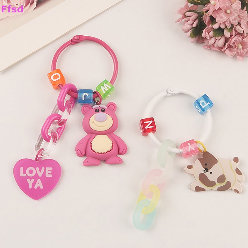 {Ffsd} Móc Khóa Trang Trí Túi Xách / Móc Khóa Hình Gấu / Dâu Tây Hoạt Hình Đáng Yêu