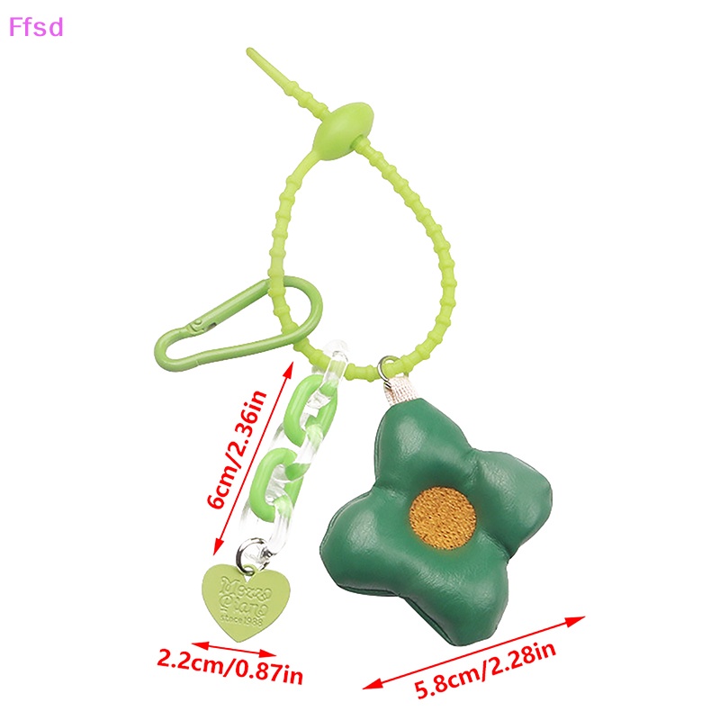 {Ffsd} Móc Khóa Trang Trí Túi Xách / Móc Khóa Hình Hoa / Trái Tim Bằng Da Đáng Yêu Sáng Tạo