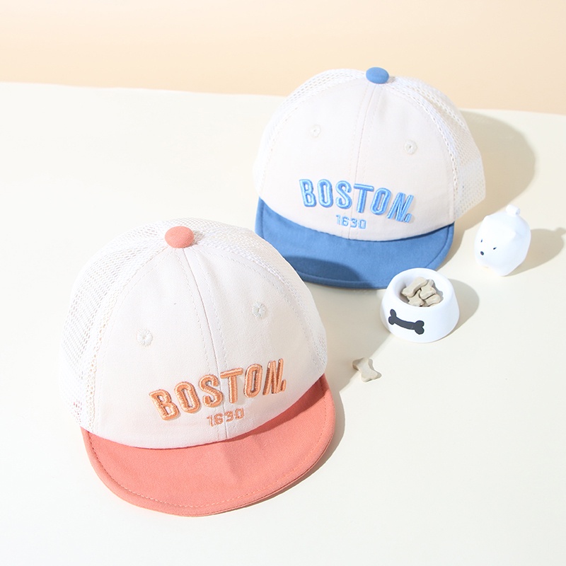 Mũ Lưỡi Trai Phối Lưới Thêu Chữ Thời Trang Cho Bé