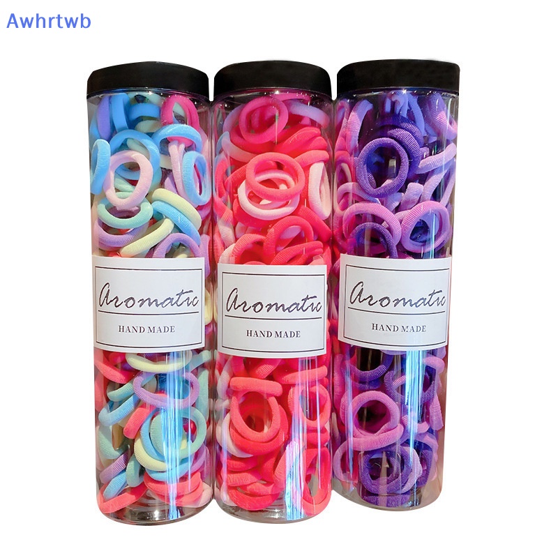 Set 100 Dây Buộc Tóc Co Giãn Tốt Không Đau Xinh Xắn Cho Bé Gái Mới