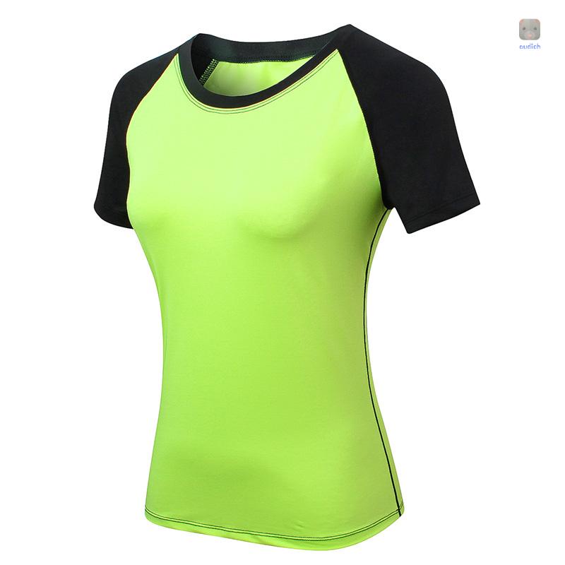 Áo Thun Raglan Tay Ngắn Cổ Tròn Nhanh Khô Thời Trang Cho Nữ