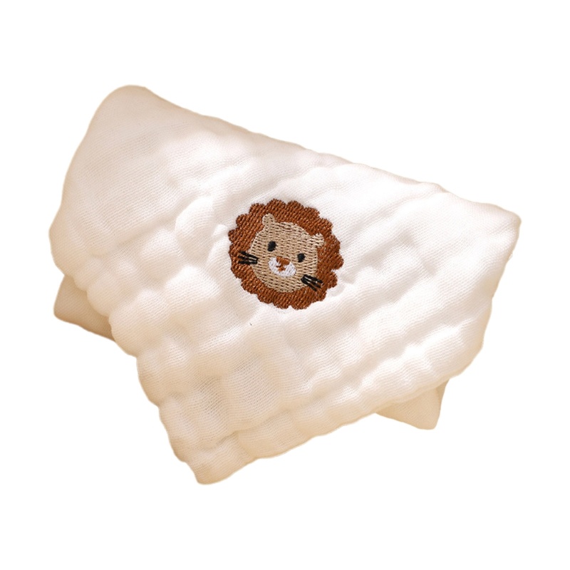 Yếm Vải Gạc Cotton Mềm Thấm Hút Mồ Hôi Thêu Họa Tiết Dễ Thương Cho Bé
