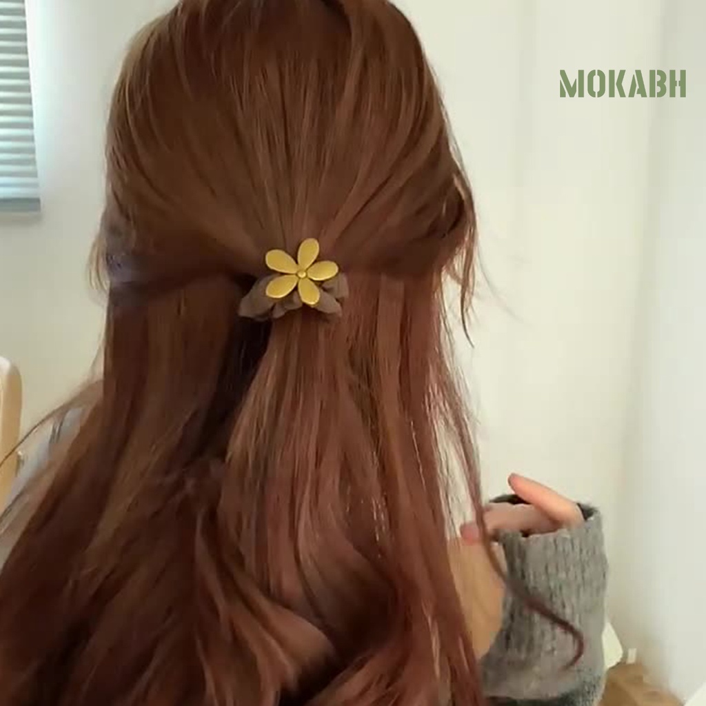 Dây Cột Tóc Đuôi Ngựa Họa Tiết Bông Hoa Thiết Kế Tối Giản Tinh Tế Dùng Hàng Ngày