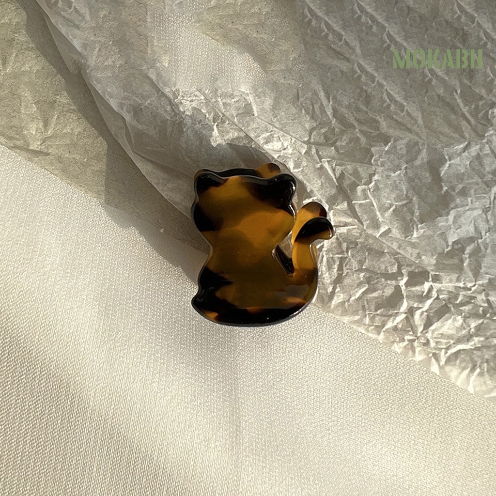 [Mok Abh] Kẹp Tóc Họa Tiết Hoạt Hình Chống Mài Mòn Dùng Hàng Ngày Cho Mèo / Gấu