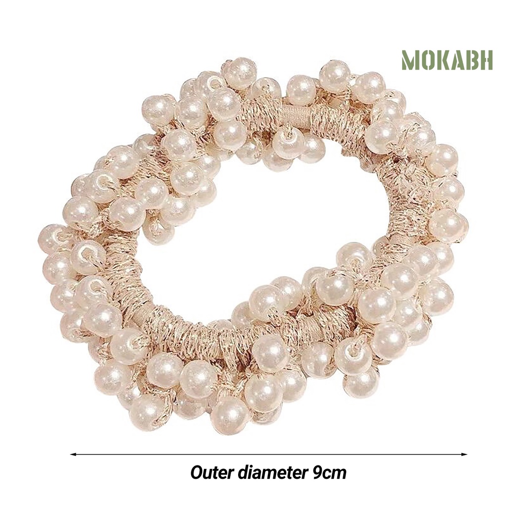 Dây Cột Tóc Co Giãn Đính Ngọc Trai Giả Thanh Lịch Dùng Hàng Ngày