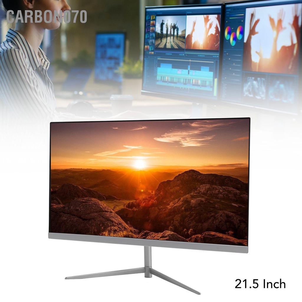 Carbon070 Màn hình 21 5 inch 16:10 75Hz 1920x1080 máy tính để bàn cổng VGA DC Ultra Slim HD cho ngành công nghiệp 100‑240V