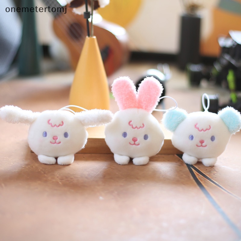 Móc Khóa Hình Đầu Thỏ / Gấu Nhồi Bông Mini Dễ Thương DIY