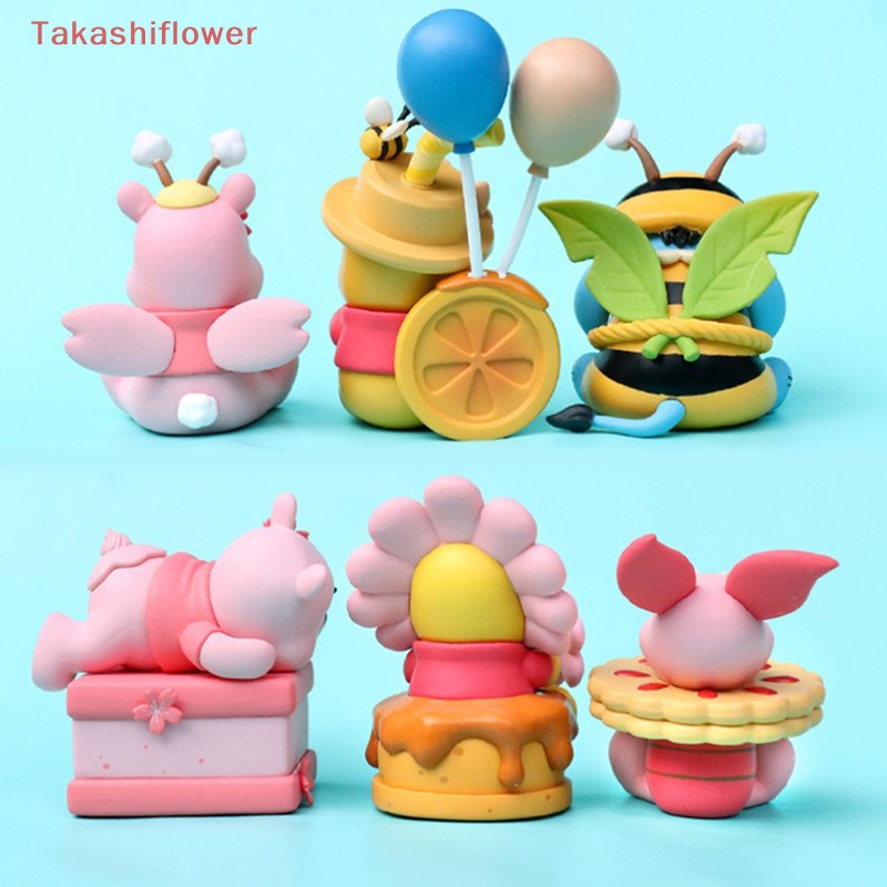 Set 6 Mô Hình Nhân Vật Hoạt Hình Winnie The Pooh Piglet Eeyore Dễ Thương