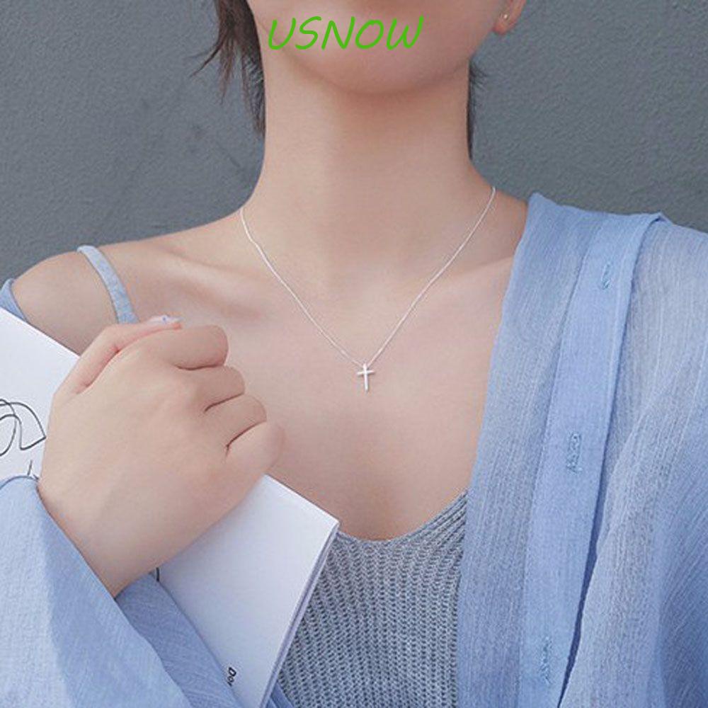 Phụ Kiện Vòng Cổ USNOW|Nhẫn Nữ Mạ Bạc Kiểu Dáng Đơn Giản