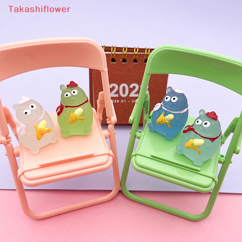 Set 2 Chú Gấu Dạ Quang Bằng Nhựa Resin Dễ Thương Dùng Trang Trí Xe Hơi