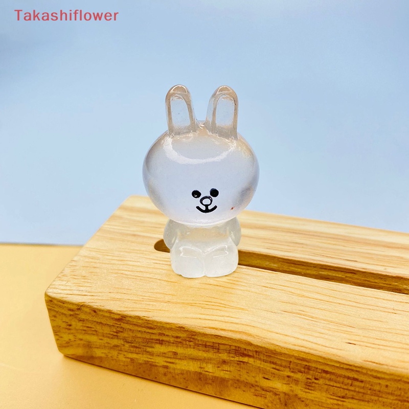 Phụ Kiện resin Thủ Công DIY Hình Thỏ Hoạt Hình Dễ Thương Màu Dạ Quang