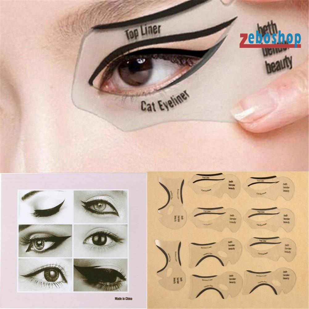 Set 2 / 10 Khuôn Kẻ Mắt Hình Đôi Cánh Độc Đáo Tiện Dụng