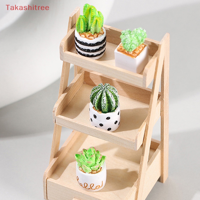 1 / 4 Chậu Cây Mini Tỉ Lệ 1: 12 Dùng Trang Trí Tiểu Cảnh / Nhà Búp Bê