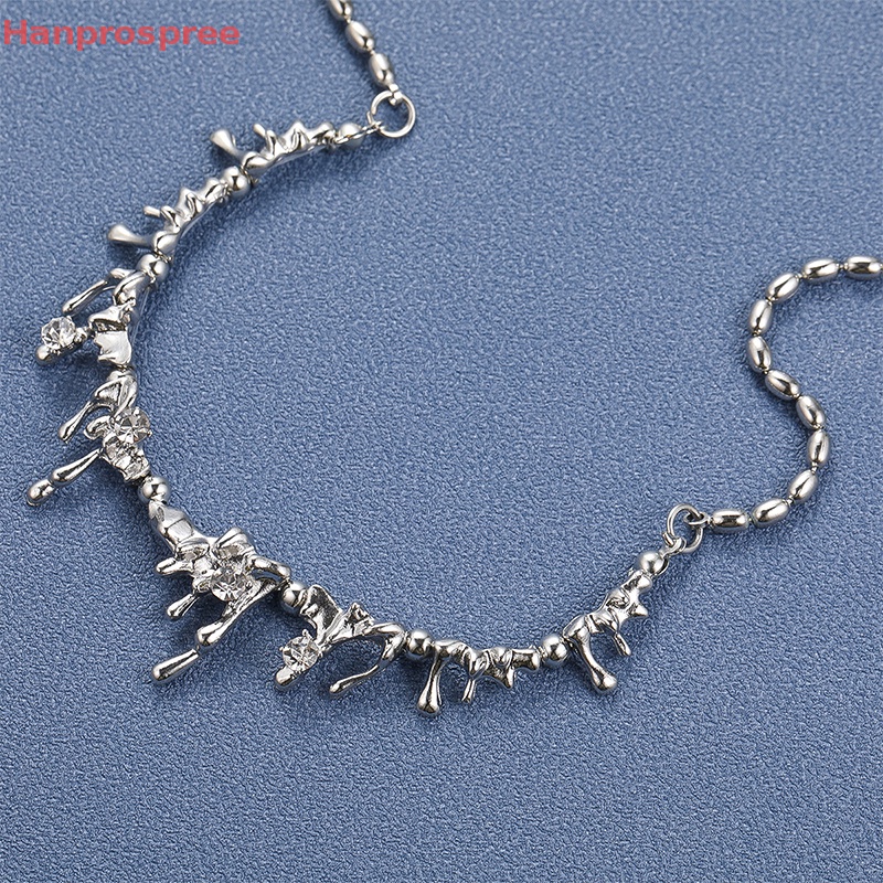 Hanprospree > Vòng Cổ Choker Bằng Hợp Kim Mặt Hình Giọt Nước Không Đối Xứng Phong Cách Hip Hop Thời Trang Cho Nữ