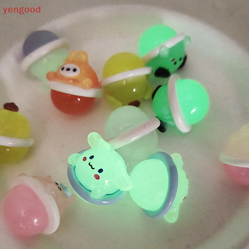 Phụ Kiện Trang Trí Điện Thoại Hình Động Vật Hoạt Hình Mini Bằng Gel Resin Dạ Quang DIY