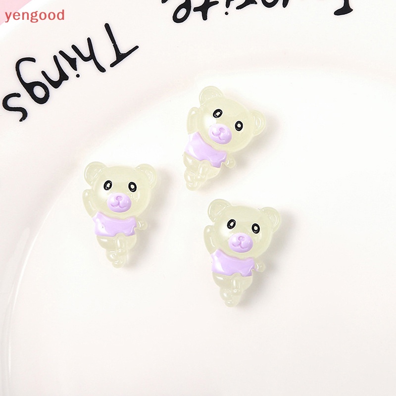 Set 2 Mô Hình Gấu Nhảy Múa Bằng Nhựa Resin Phát Sáng DIY Hoạt Hình