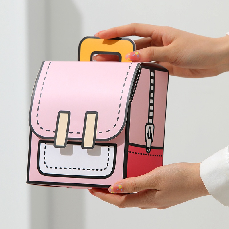 Túi Giấy Đựng Đồ Ăn Vặt In Hình Hoạt Hình Sáng Tạo Siêu Bền Cho Trẻ Em DIY