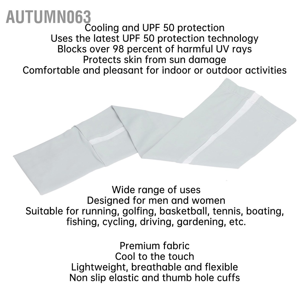 Autumn063 Chống tia cực tím Tay áo làm mát Bảo vệ UPF 50 chống nắng co giãn thoáng khí dành cho du lịch ngoài trời Đi xe đạp Màu xám