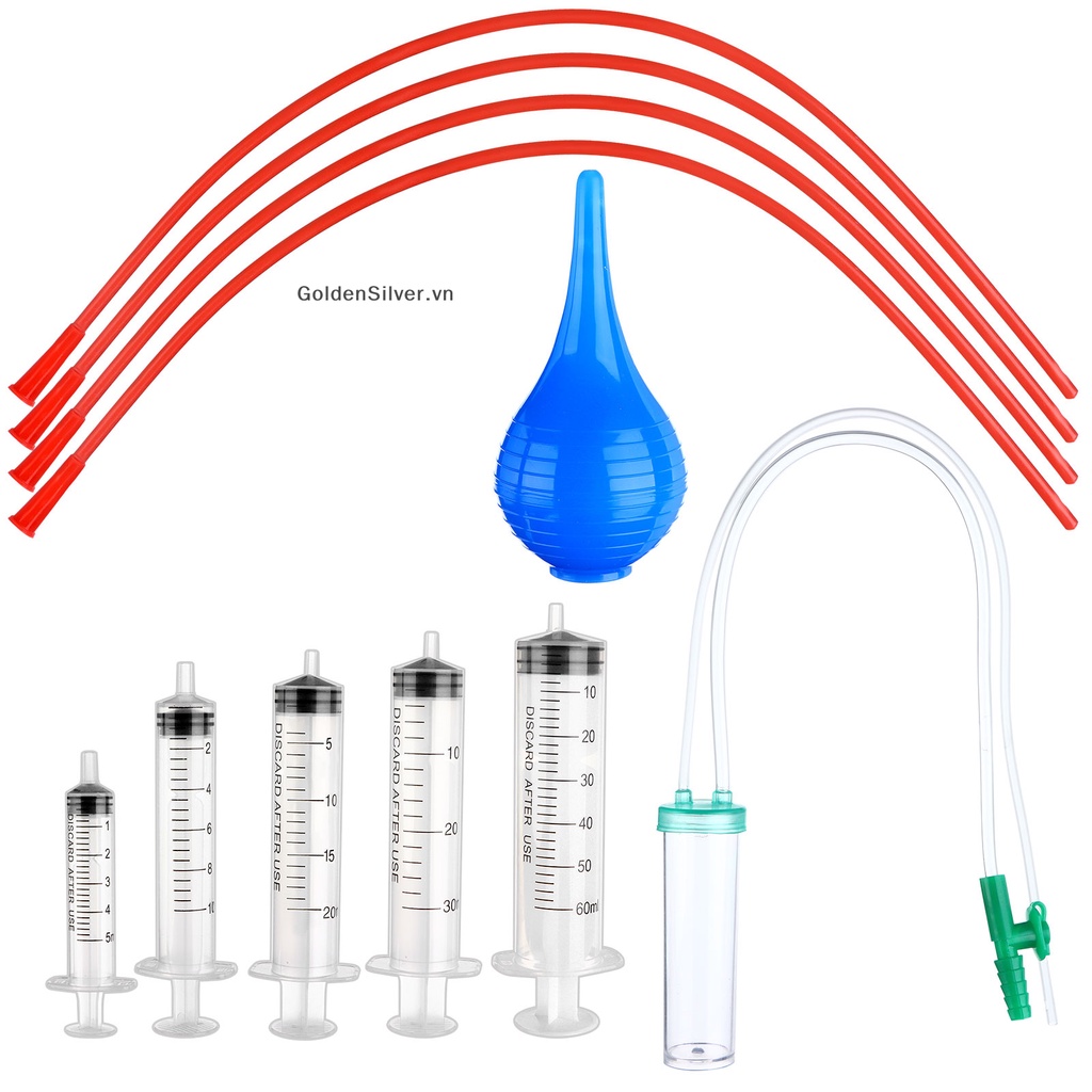 Set 11 Ống Đựng Thức Ăn Cho Mèo 5 ML 10 ML 20 ML 30 ML 60 ML 4 Ống 8 FR Bằng Cao Su