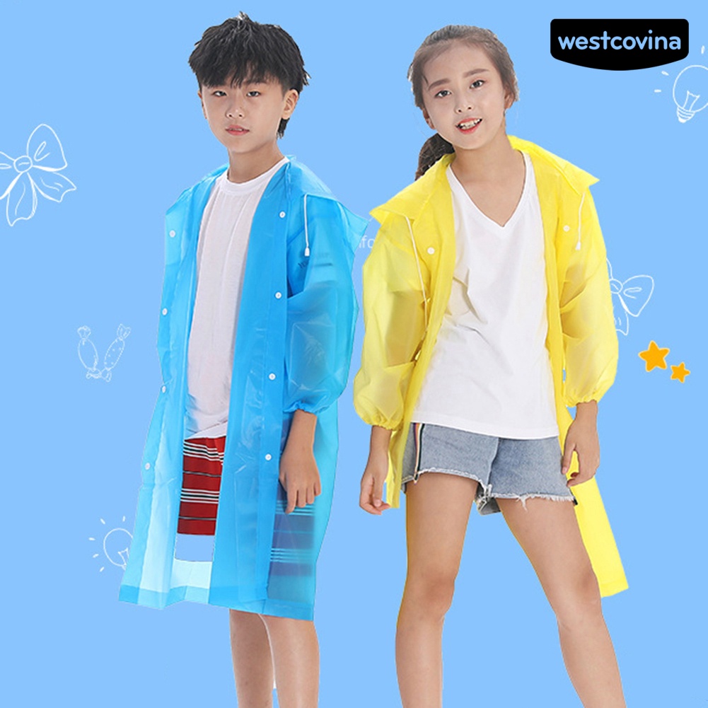 [COD]☁Áo Mưa EVA Dáng Dài Có Mũ Trùm Che Phủ Toàn Diện Dành Cho Bé Trai Gái