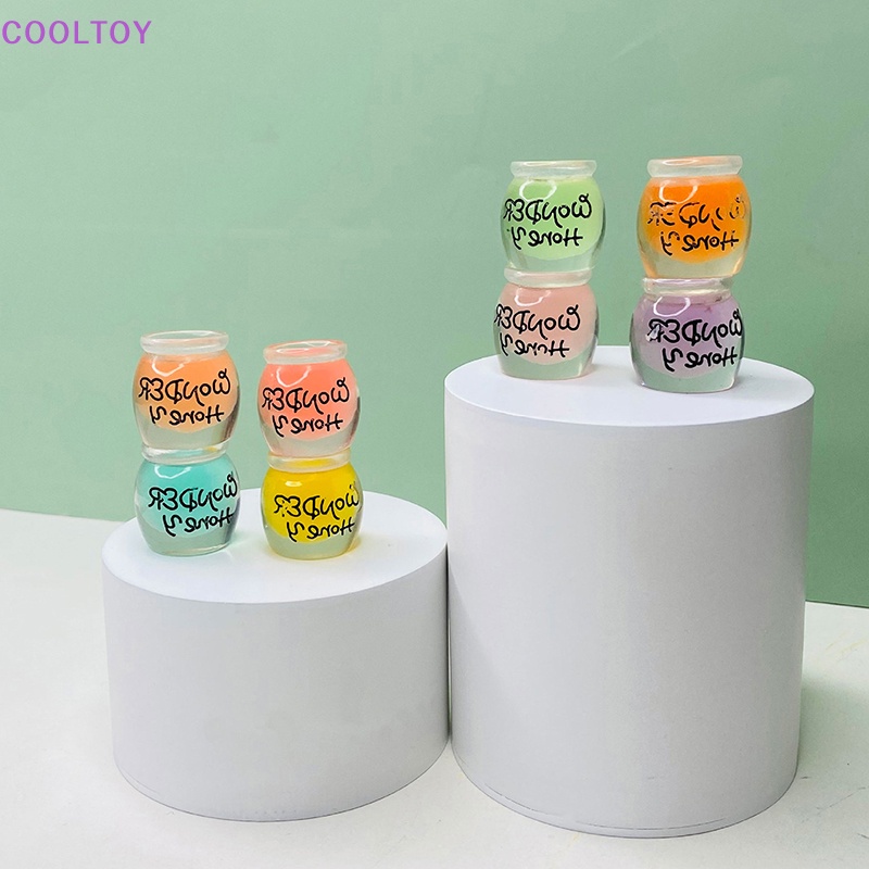 Set 2 Hũ Mật Ong Mini Bằng Nhựa Resin Dạ Quang Trang Trí Bảng Điều Khiển Xe Hơi / Nhà Búp Bê