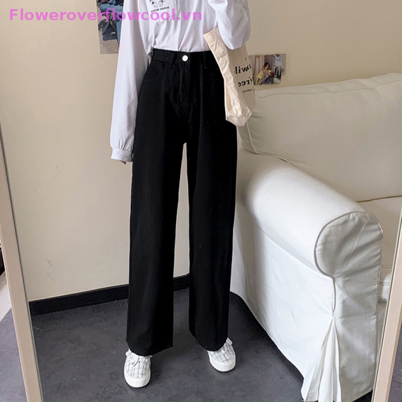 Quần Baggy Jeans Nữ Cạp Cao Thời Trang Đường Phố Hàn Quốc Y2k