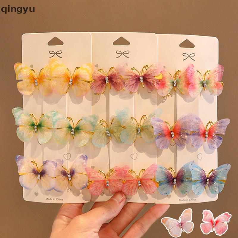 Bộ 6 Kẹp Tóc Hình Bươm Bướm Nhiều Màu Sắc Dễ Thương Cho Bé Gái