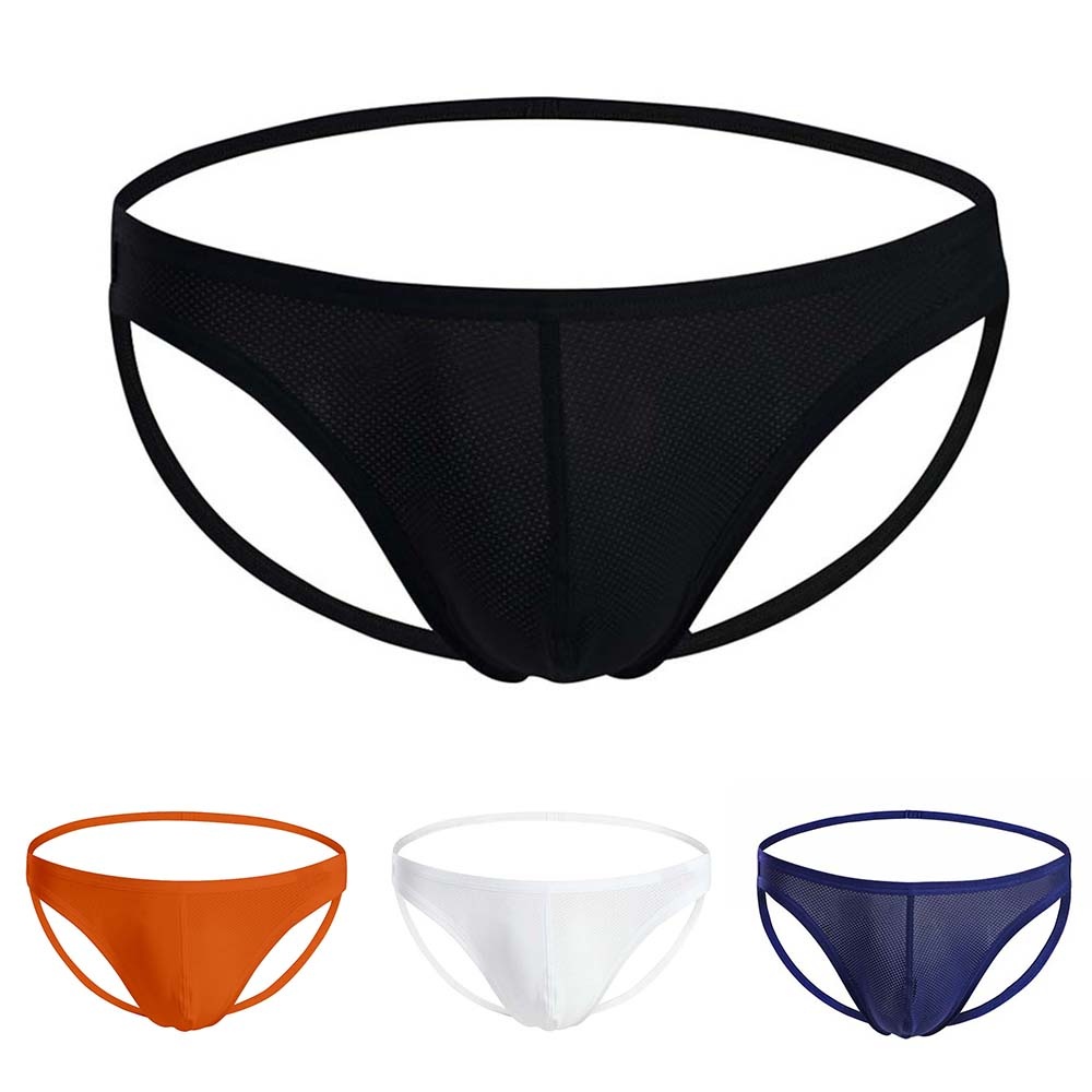 Quần Lót Nam Lọt Khe Lưng Thấp Dạng Lưới Thoáng Khí Màu Sắc Đơn Giản
