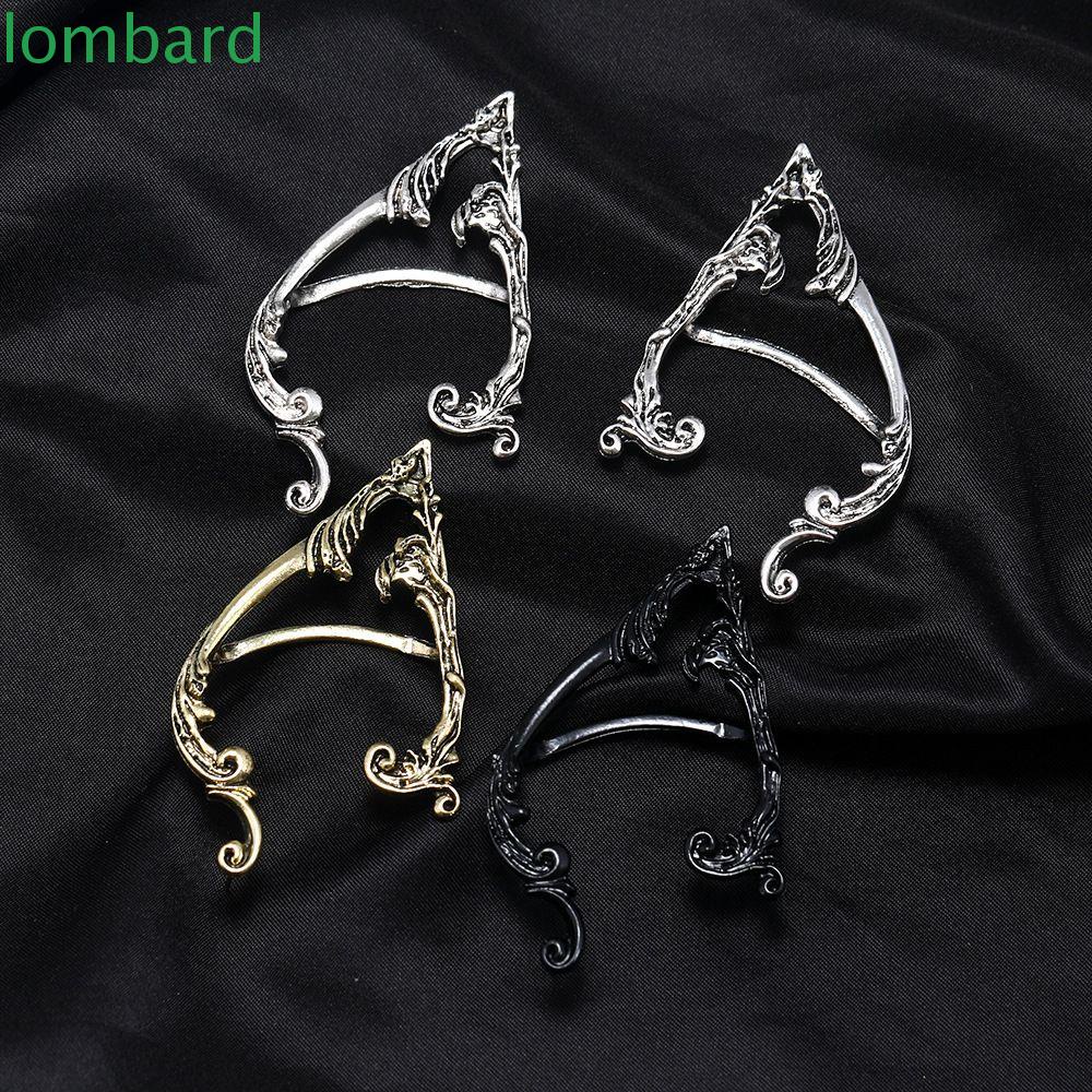 Bông Tai Dạng Kẹp Vành Tai Bằng Hợp Kim Màu Trơn Phong Cách Gothic Thời Trang