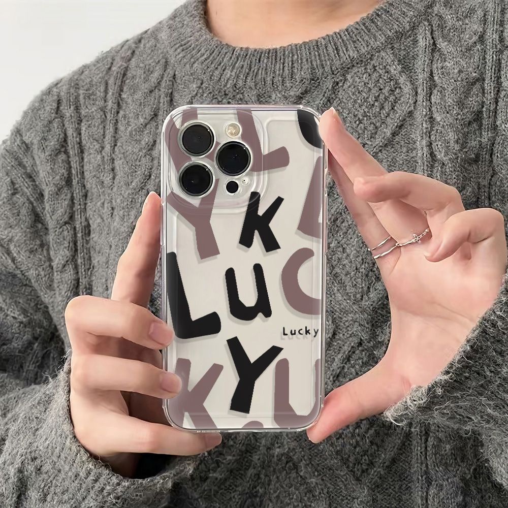 ✅Ốp Điện Thoại Mềm Chống Sốc In Chữ Đơn Giản Cho Iphone 14pro Plusluckmax6Iniphone12781311Áo Gió Ye455 YE45
