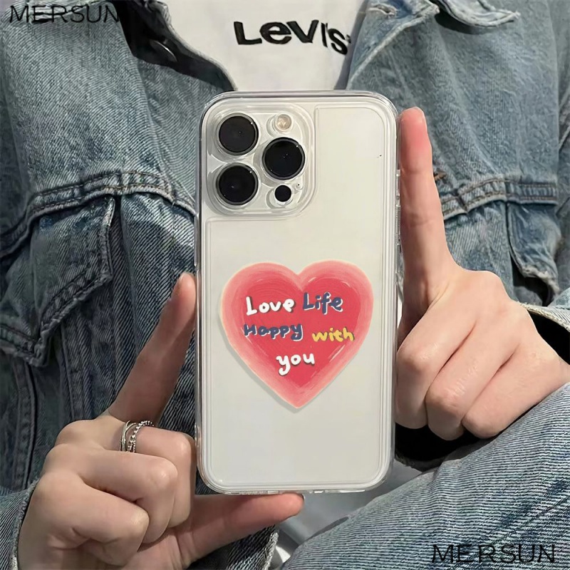 ✅Ốp Điện Thoại Mềm Chống Sốc Họa Tiết Trái Tim 78 plus 13 Phong Cách Đơn Giản Cho Iphone 1214Pro Max116In