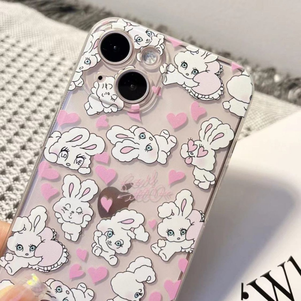 ✅Ốp Điện Thoại Mềm Họa Tiết Thỏ Trắng Nhỏ Bảo Vệ Toàn Diện Cho Iphone 14pro 11max12 xsiPhone13 KGVC