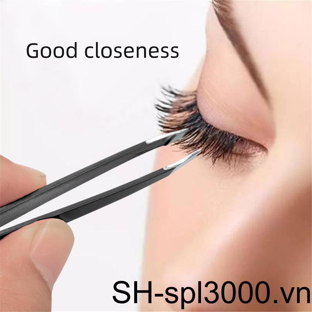 Set 2 Nhíp Tỉa Lông Mày Hai Trong Một Bằng Thép Không Gỉ Màu Đen Hồng Thiết Kế Tiện Dụng Dành Cho Bạn Nữ