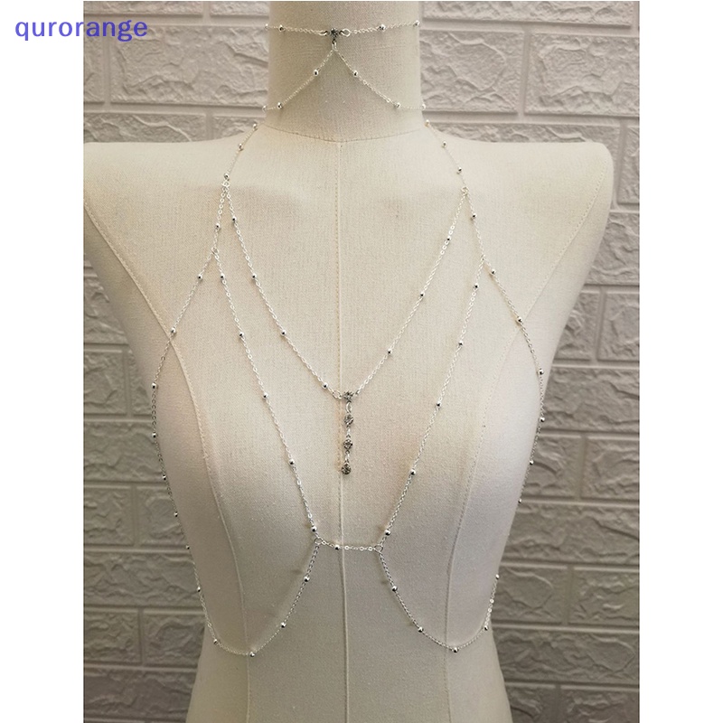 Dây Chuyền Body Chain Bằng Kim Loại Đính Đá Quyến Rũ Thời Trang Cho Nữ