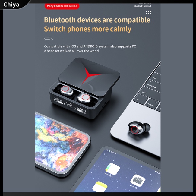 Tai Nghe Không Dây M90 TWS Bluetooth 5.3 Cảm Ứng Âm Thanh Nổi Tiếng Ồn Hi-fi