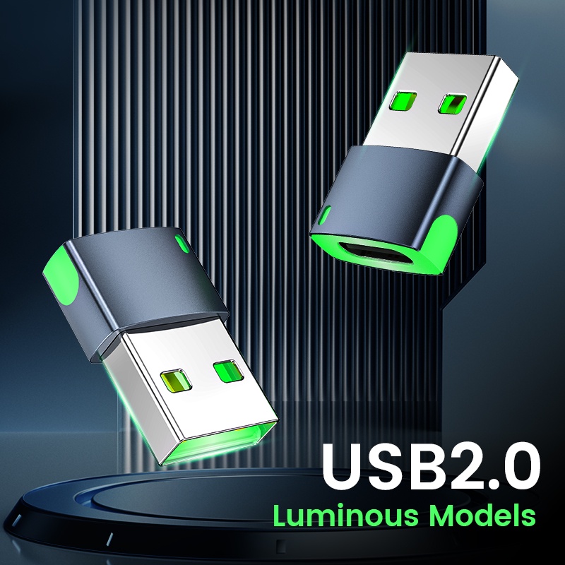 Đầu Chuyển Đổi USB A Sang Type C OTG Có Đèn LED