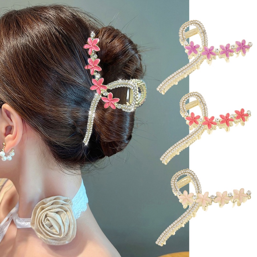 Kẹp Tóc Đuôi Ngựa Đính Đá &amp; Ngọc Trai Bằng Hợp Kim