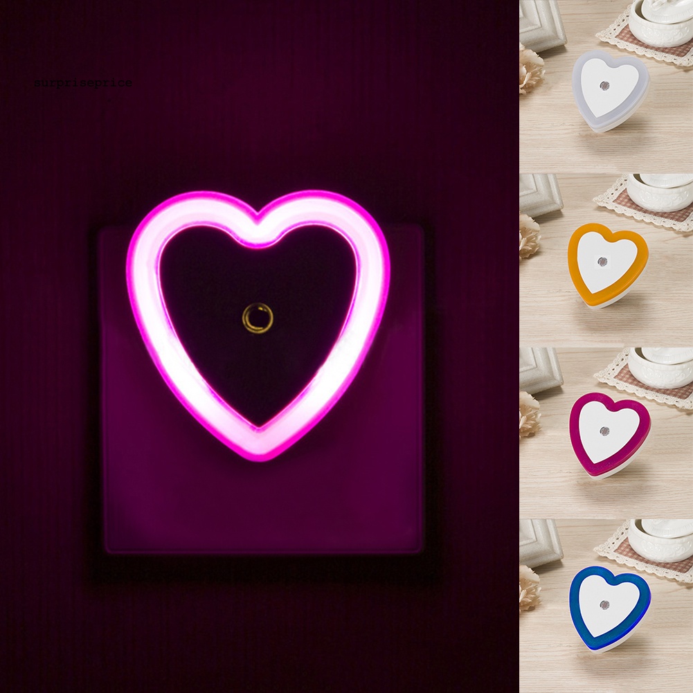 Đèn Ngủ LED Cảm Biến Hình Trái Tim Có Phích Cắm US Dùng Trang Trí Phòng Ngủ Của Bé
